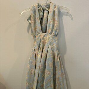 Party Dress - Halter - behind the neck large tie